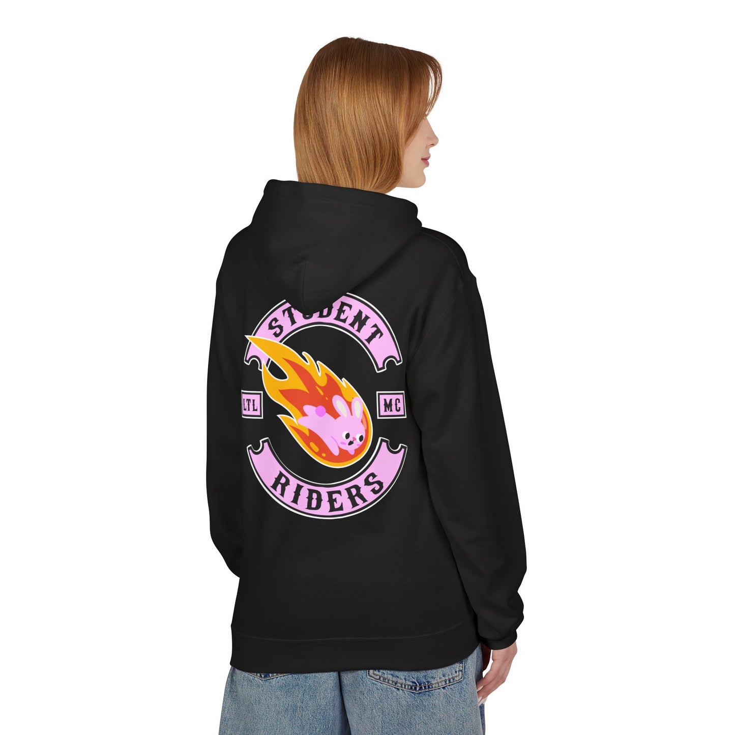 Student Riders Hoodie – Cute Flaming Meteor Patch Graphic