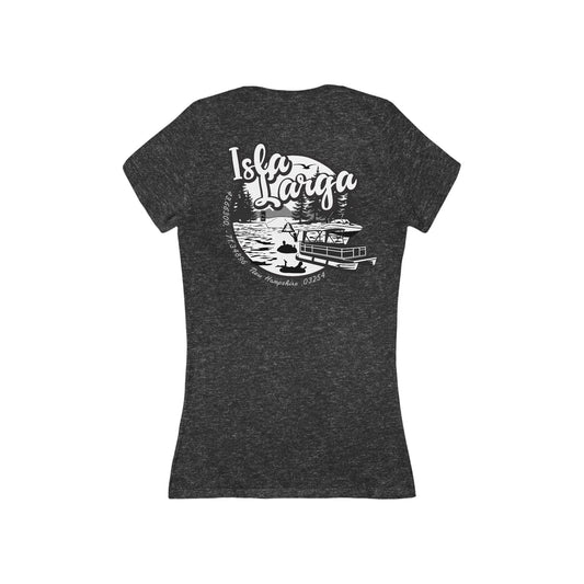 Isla Larga - Women's V-Neck- Back Print